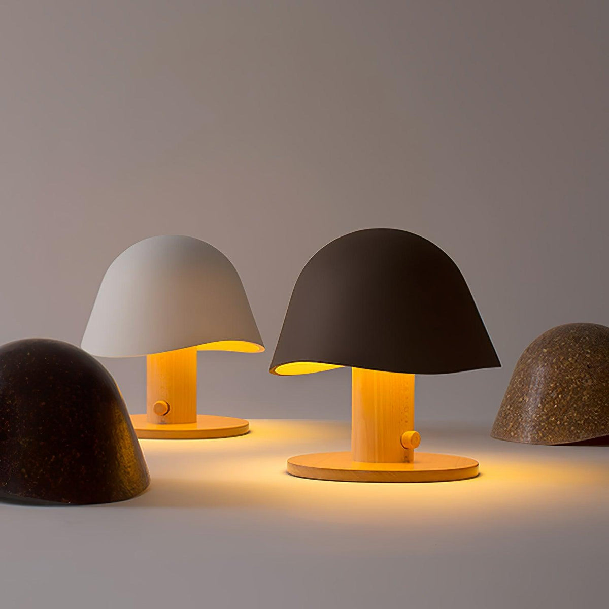 Wond lámpara de mesa de resina y madera