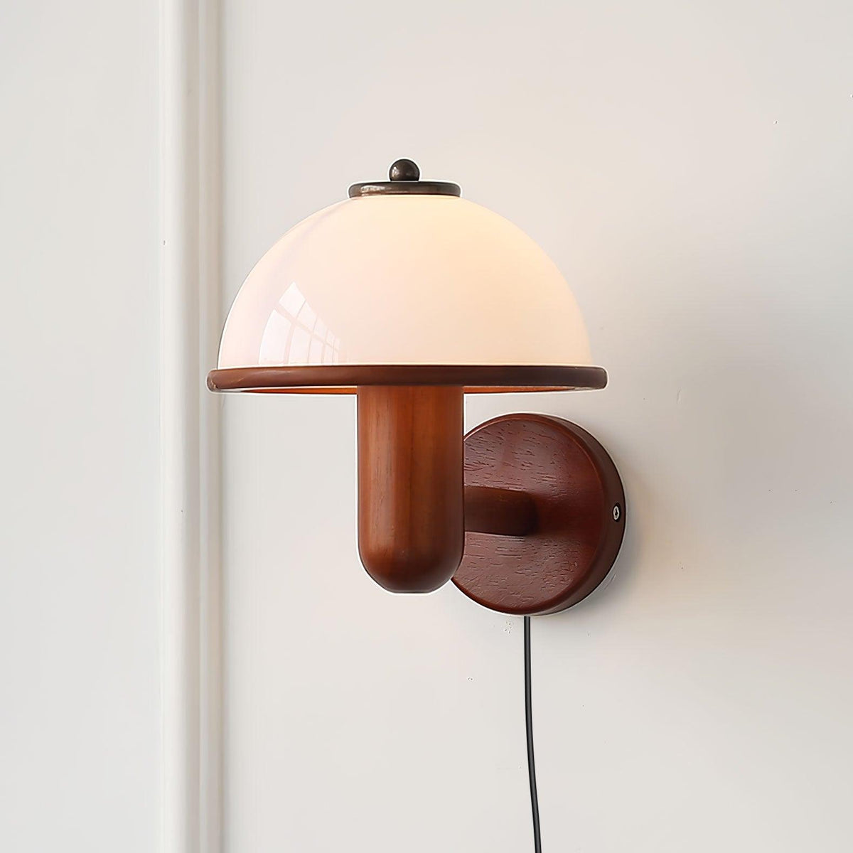 Rinerise aplique de pared tipo seta en madera de roble