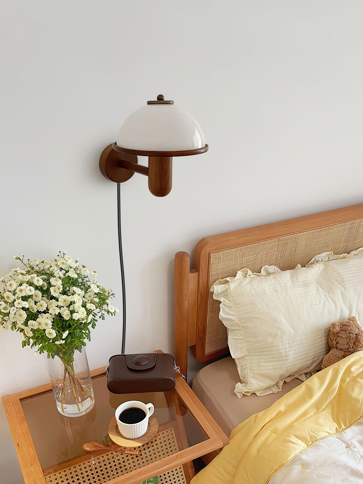 Elvarira aplique de pared de madera de seta