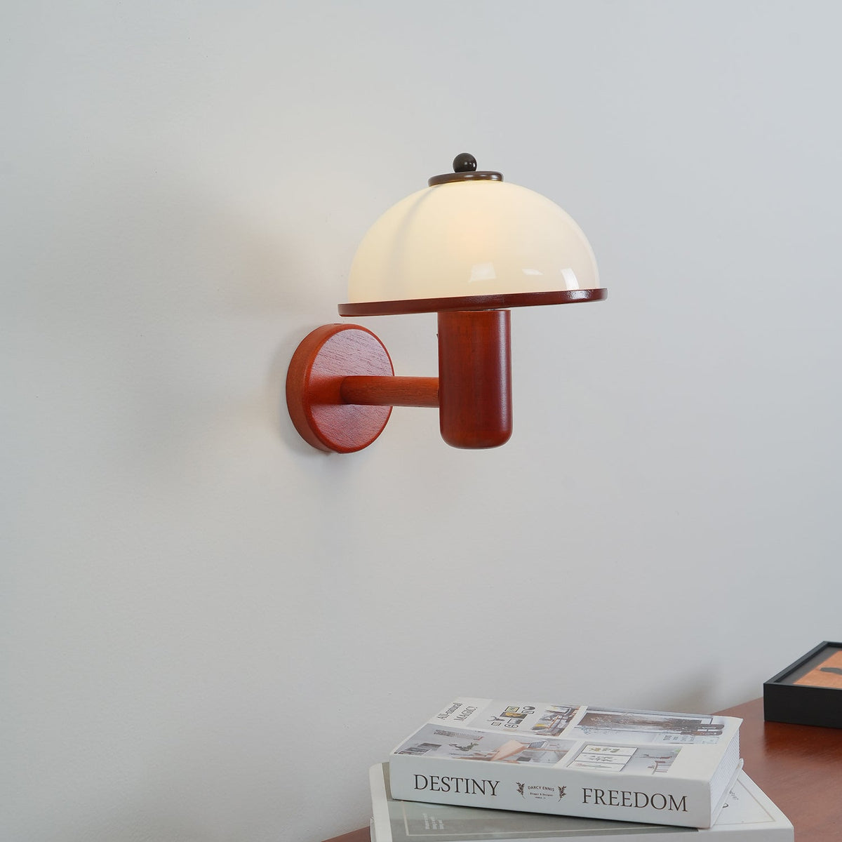 Rinerise aplique de pared tipo seta en madera de roble
