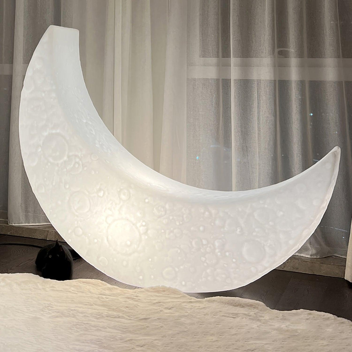 Zetheor lámpara de pie en forma de media luna de resina
