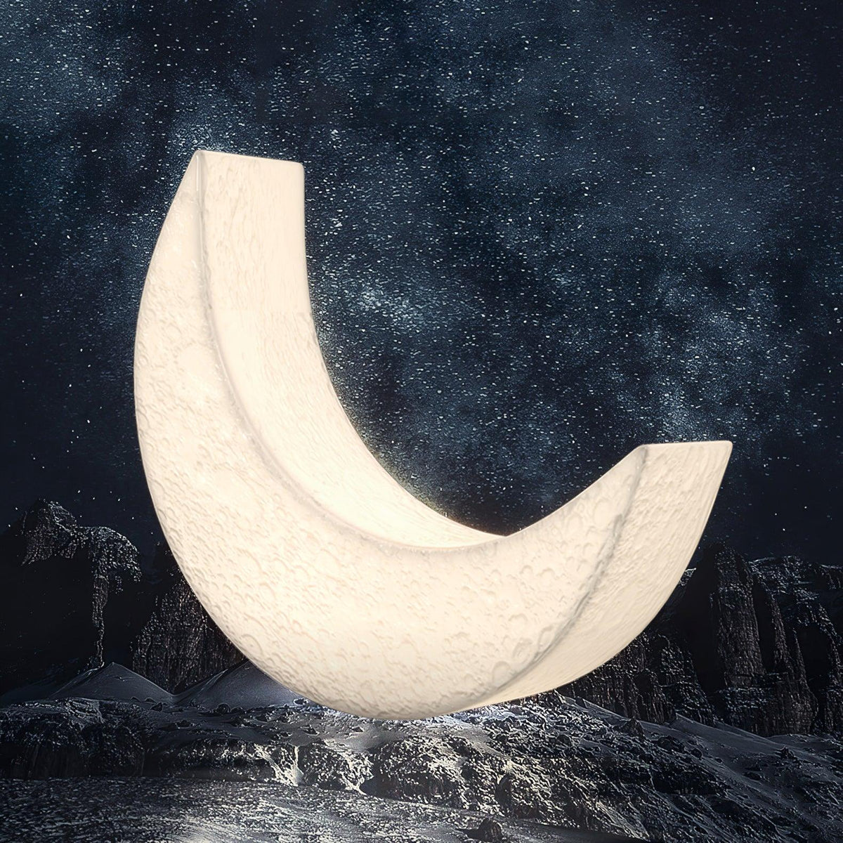 Zetheor lámpara de pie en forma de media luna de resina