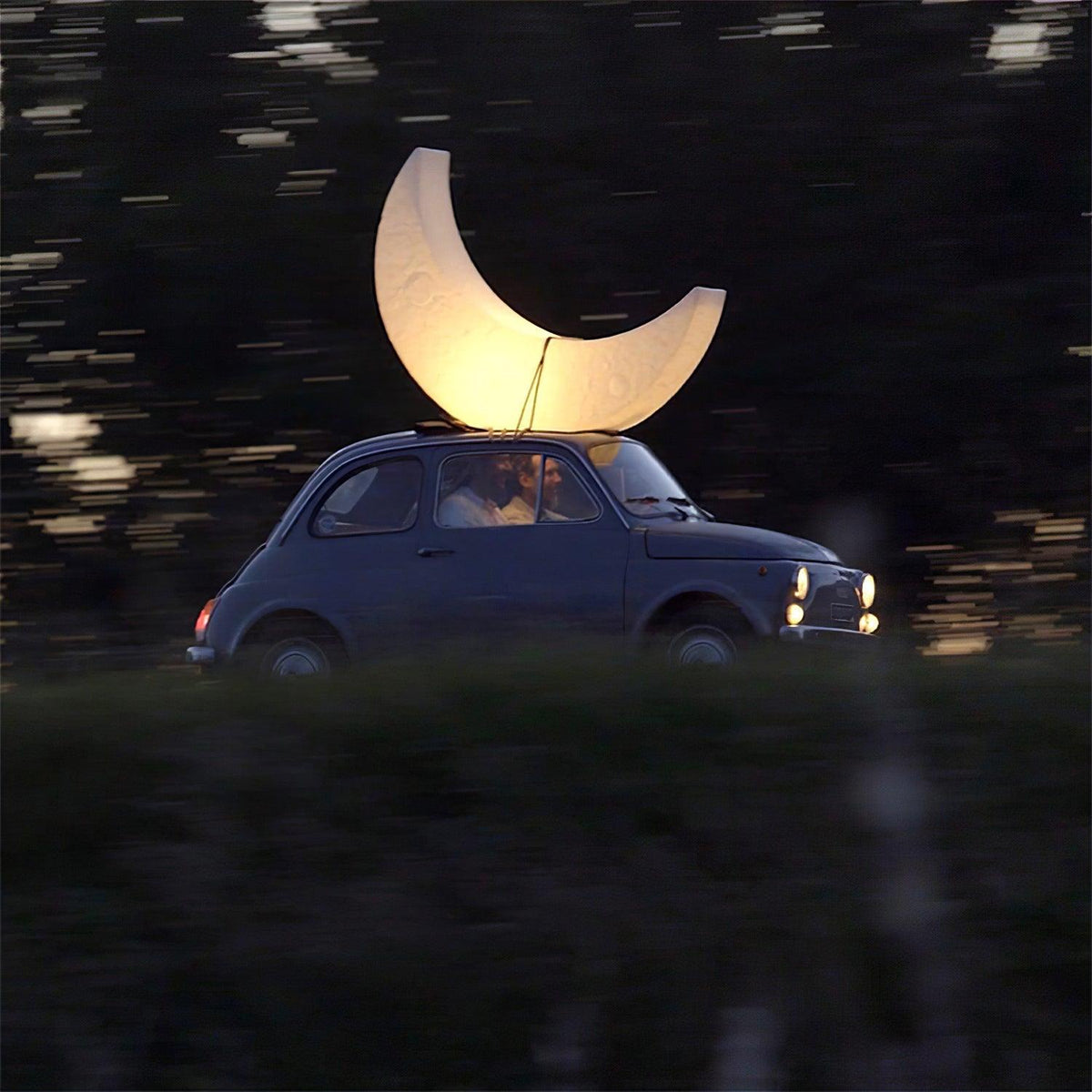 Zetheor lámpara de pie en forma de media luna de resina