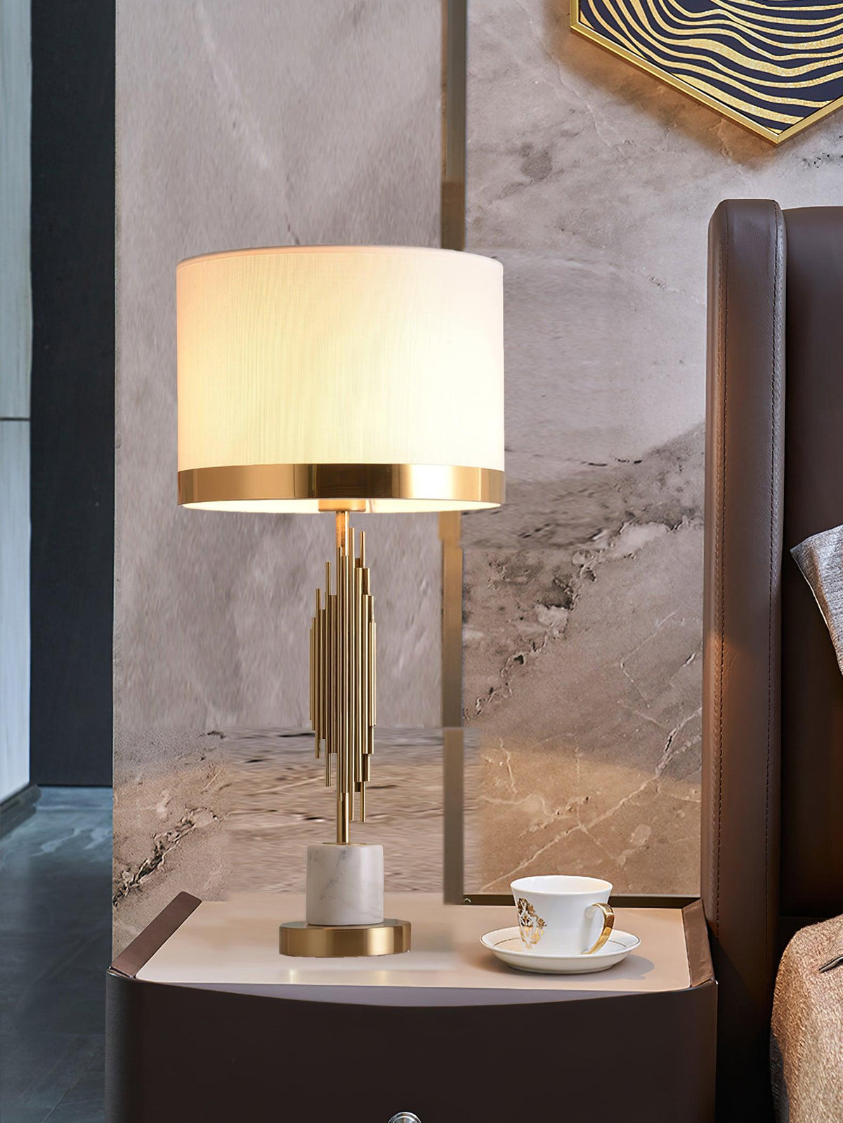 Opus lámpara de mesa de mármol estilo Art Deco