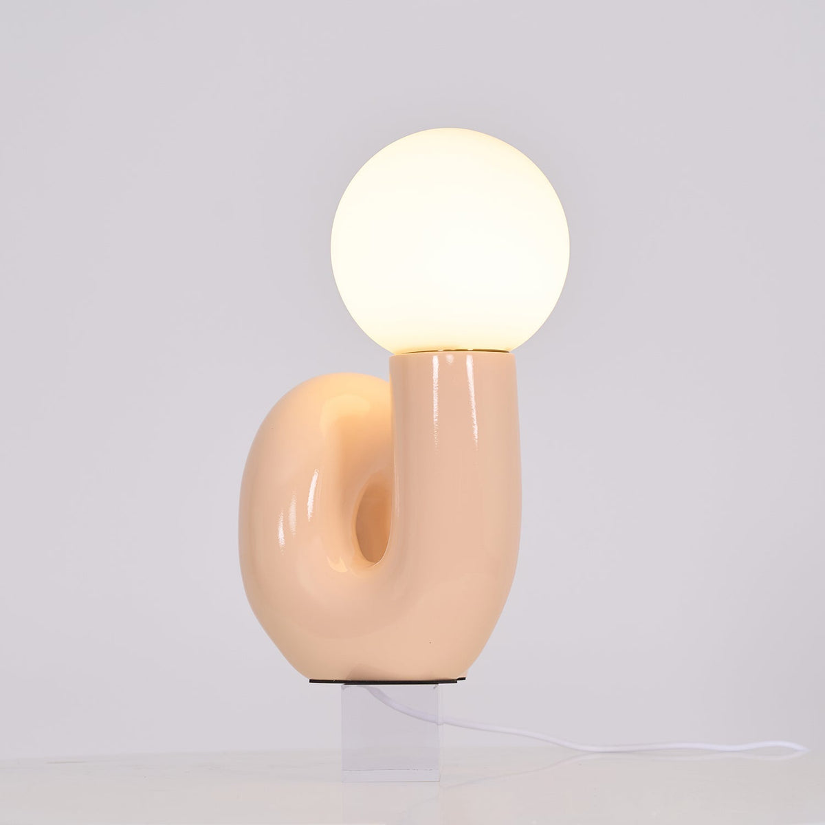 Soreeon lámpara de mesa de estilo lúdico N Shape todo en blanco