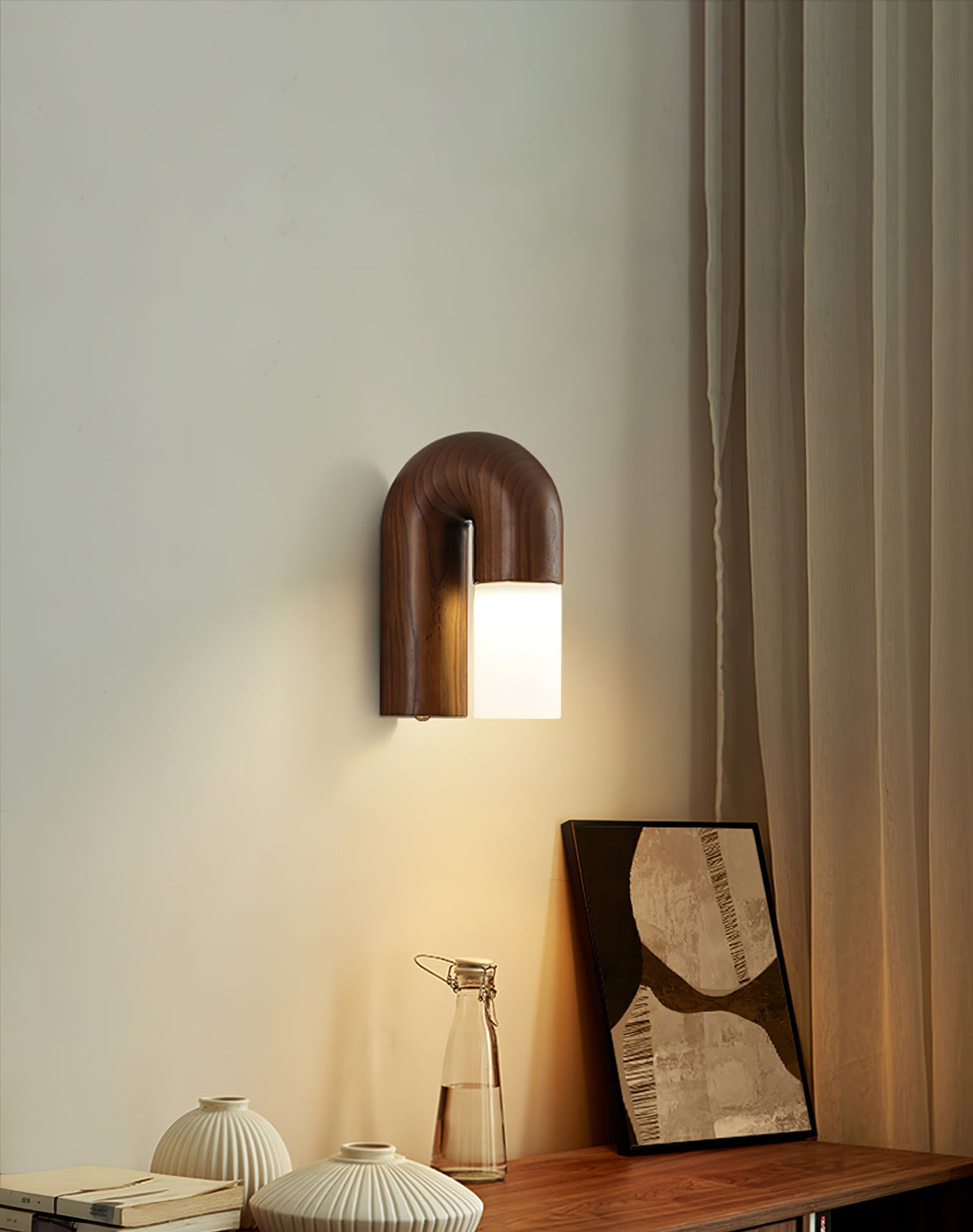 King aplique de pared moderno minimalista de madera