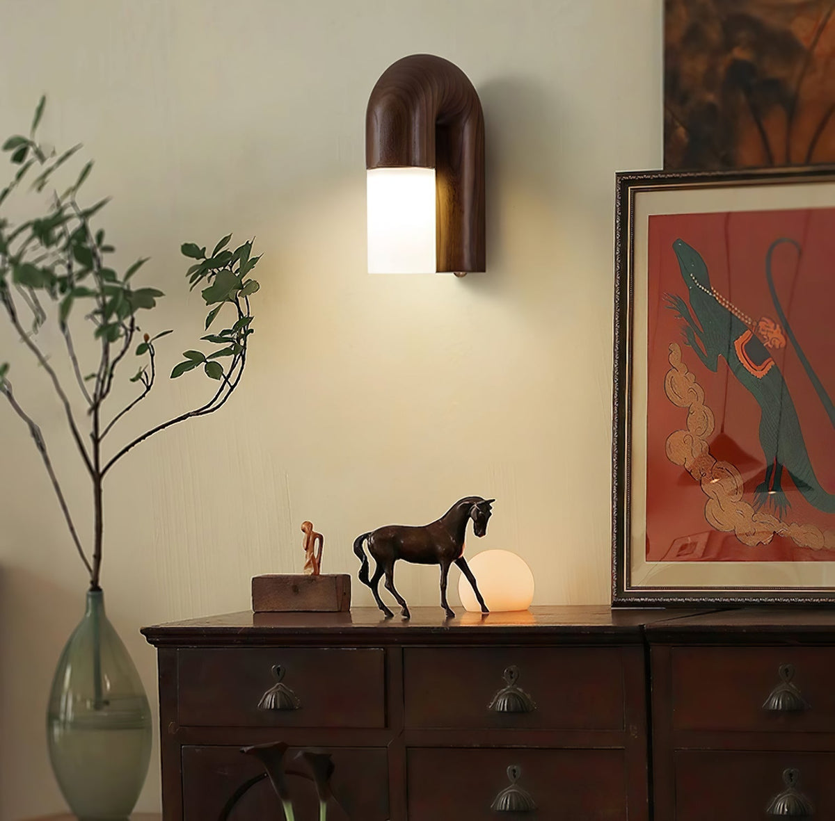 King aplique de pared moderno minimalista de madera