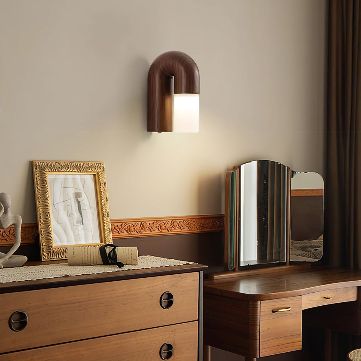 King aplique de pared moderno minimalista de madera