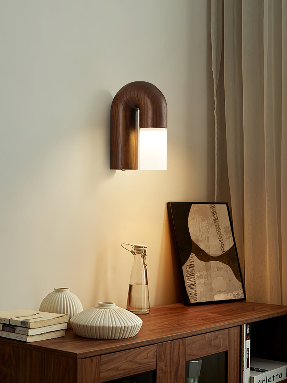 King aplique de pared moderno minimalista de madera