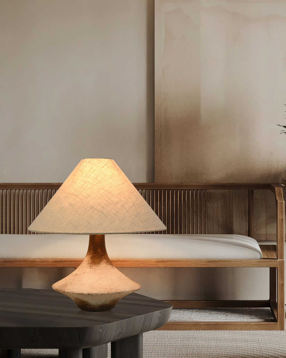 Navoer lámpara de mesa artística de tejido