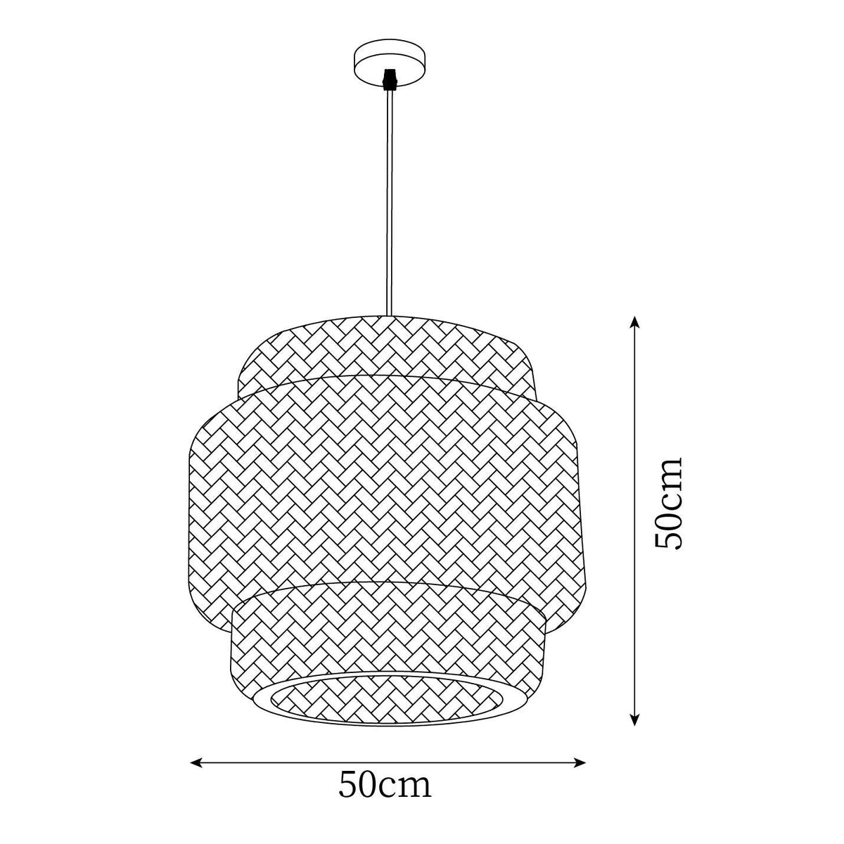 Lámpara colgante doble capa de sombra tejida de bambú orgánico natural