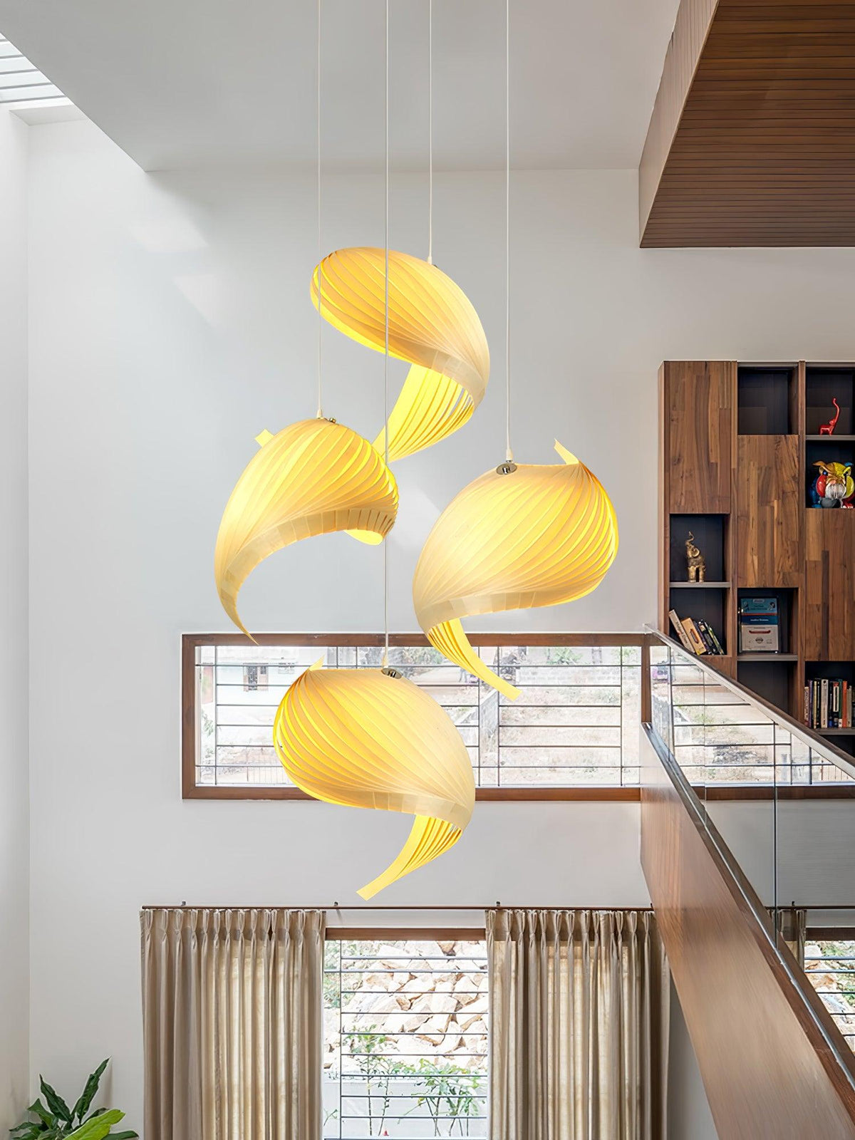 Loe lámpara colgante postmoderna de lujo en madera