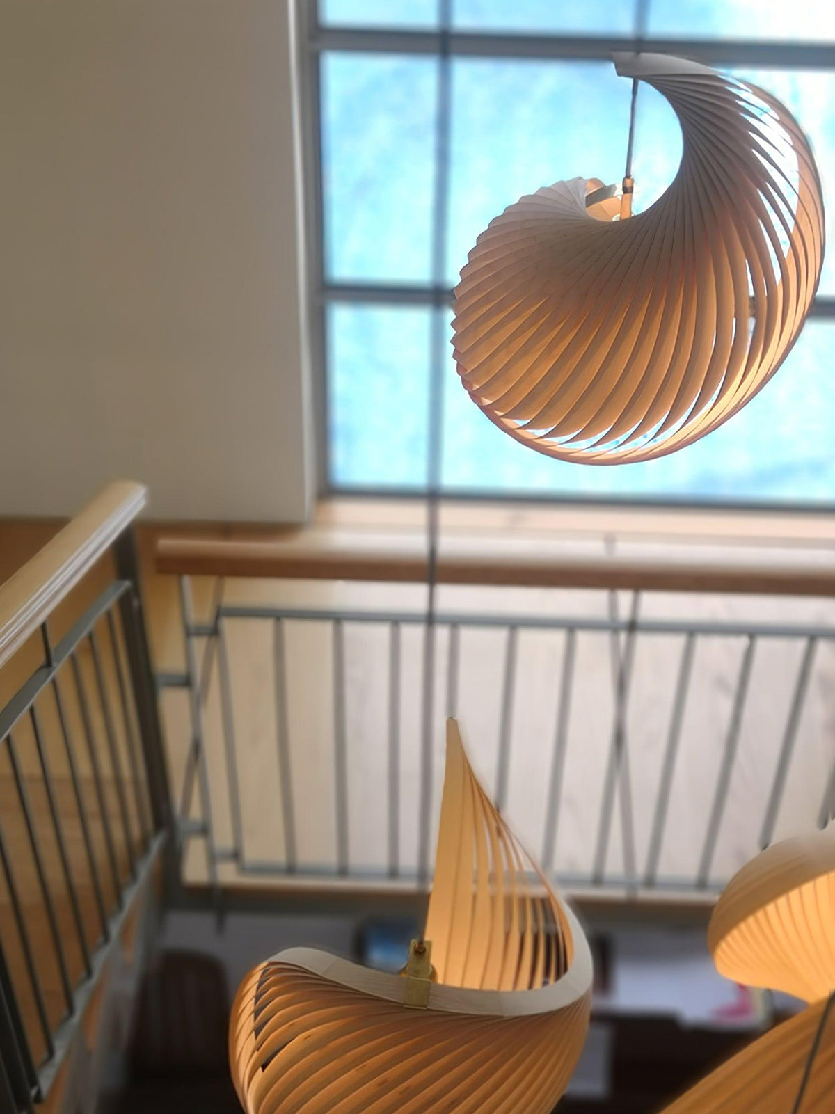Loe lámpara colgante postmoderna de lujo en madera