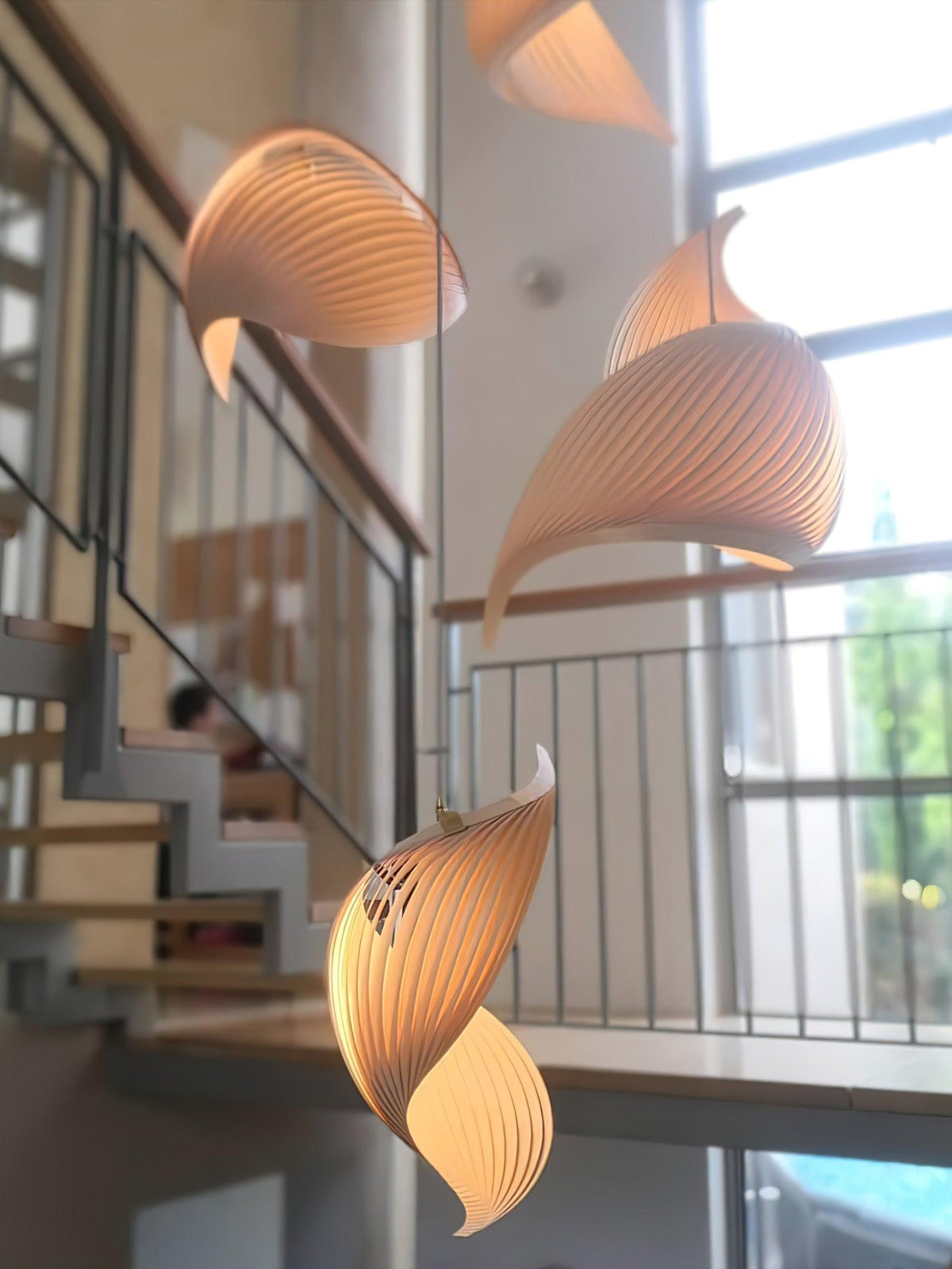 Loe lámpara colgante postmoderna de lujo en madera