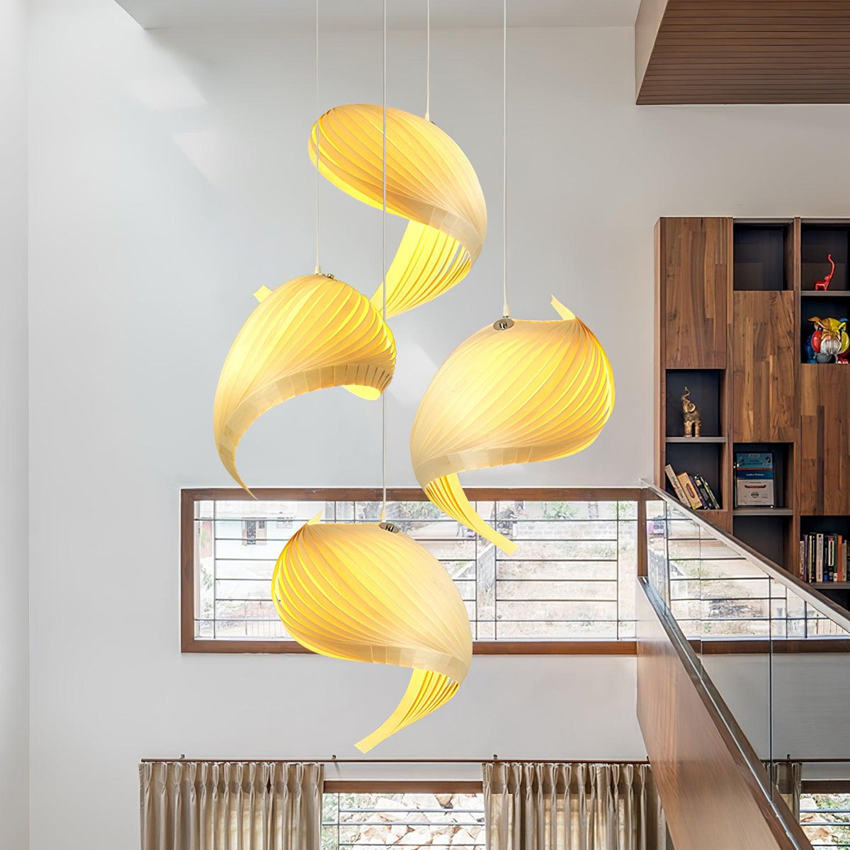 Loe lámpara colgante postmoderna de lujo en madera