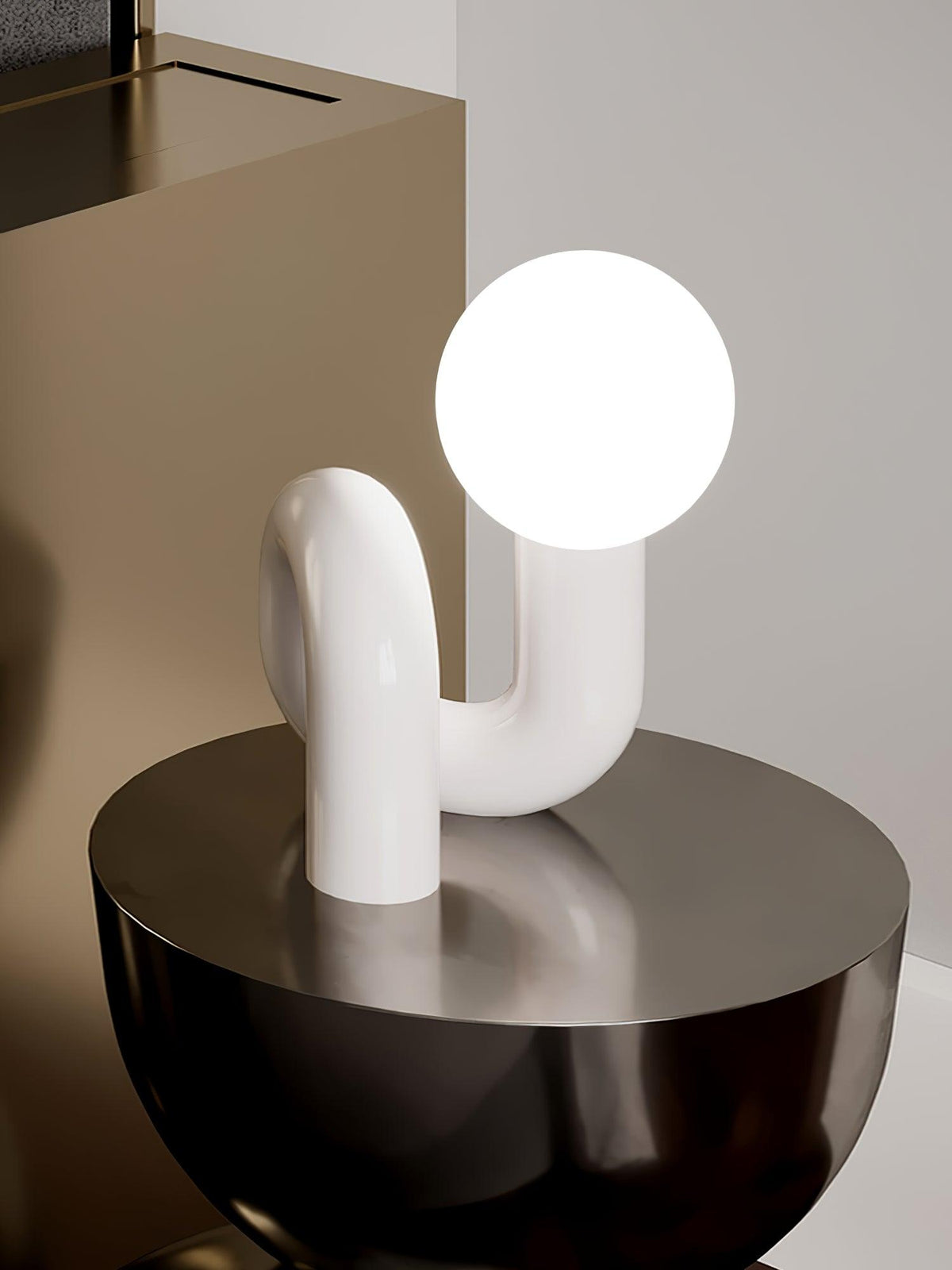Soreeon lámpara de mesa de estilo lúdico N Shape todo en blanco