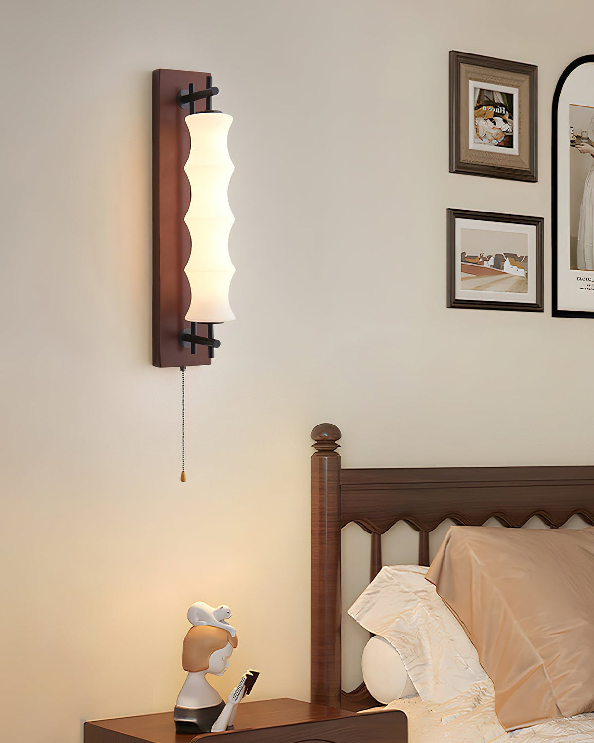 Eireelia aplique de pared con pantalla de vidrio ondulado