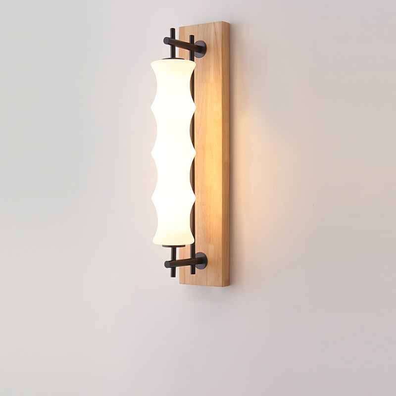 Eireelia aplique de pared con pantalla de vidrio ondulado