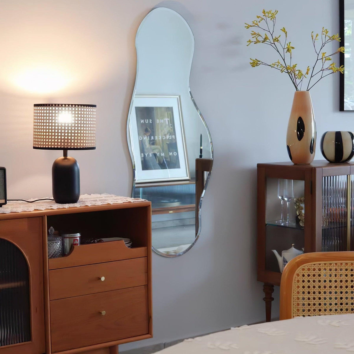 Ravarielle lámpara de mesa moderna de bambú