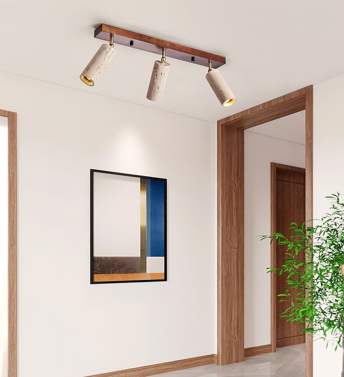 Tavalette lámpara de techo Multi-Cilindro travertino