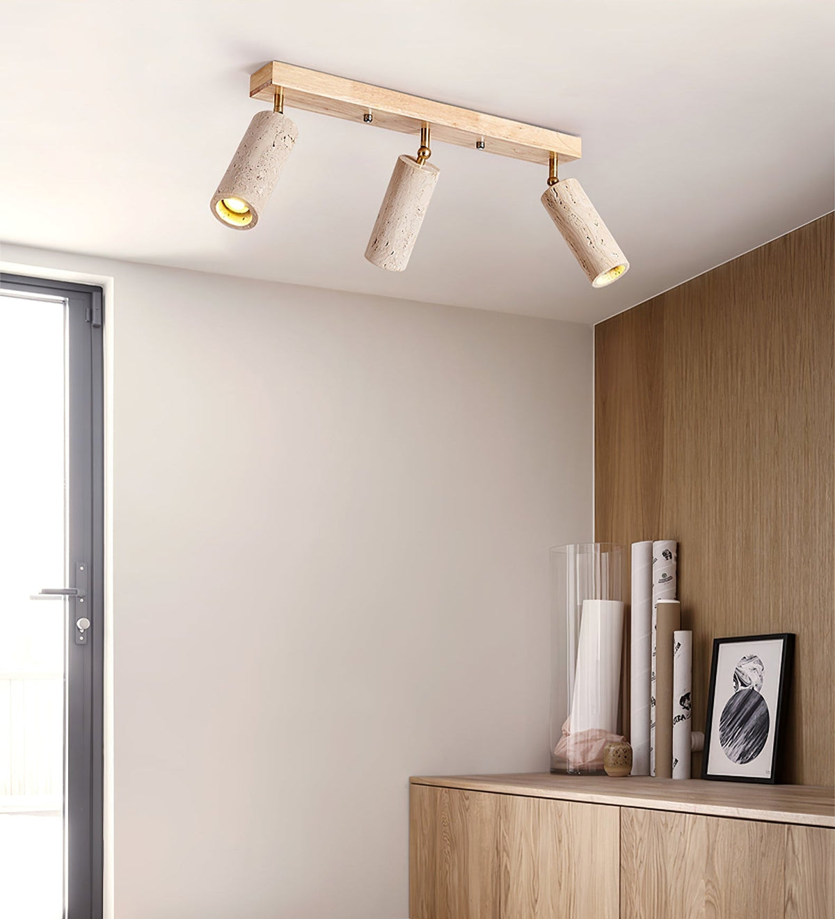Tavalette lámpara de techo Multi-Cilindro travertino