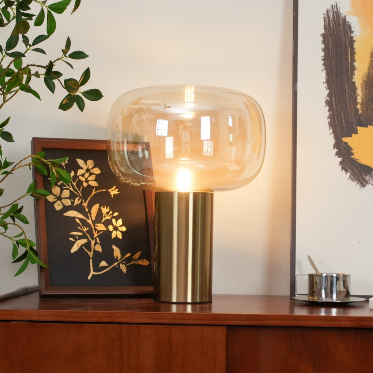Teloz lámpara de mesa de vidrio industrial