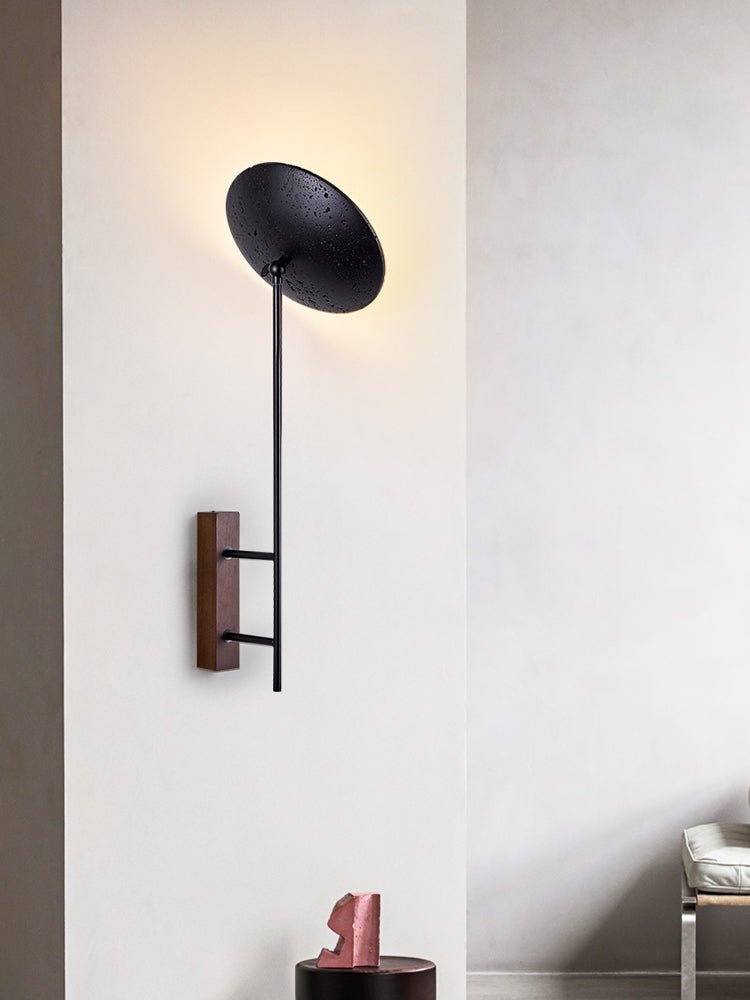 Fawn aplique de pared Sunflower moderno en travertino negro