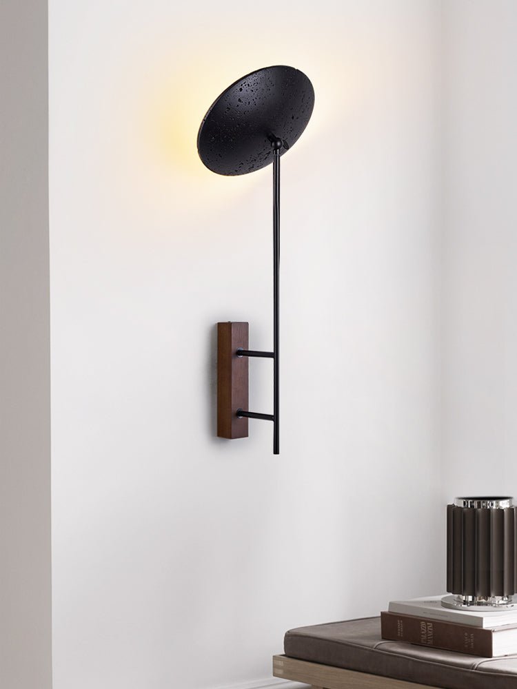 Fawn aplique de pared Sunflower moderno en travertino negro