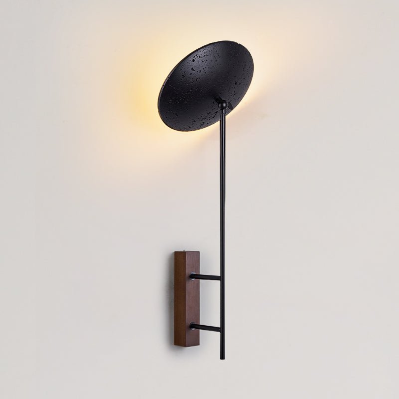 Fawn aplique de pared Sunflower moderno en travertino negro