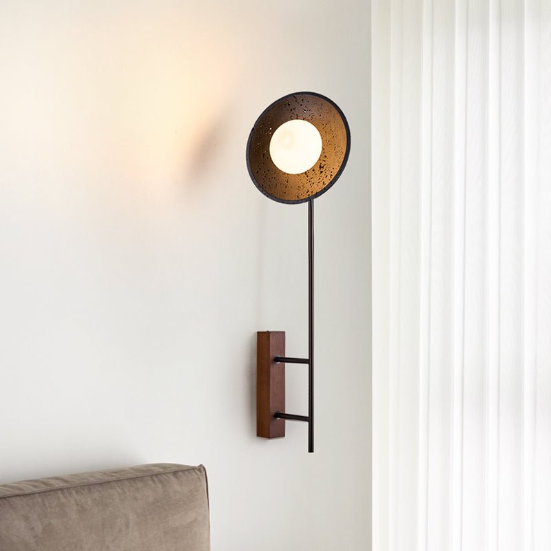 Fawn aplique de pared Sunflower moderno en travertino negro