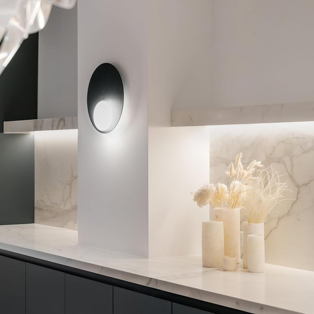 Ivsolion aplique de pared moderno minimalista con vidrio