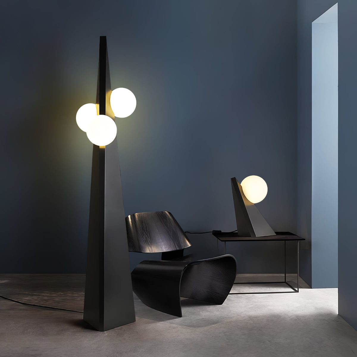 Nixie lámpara de mesa con vidrio geométrico