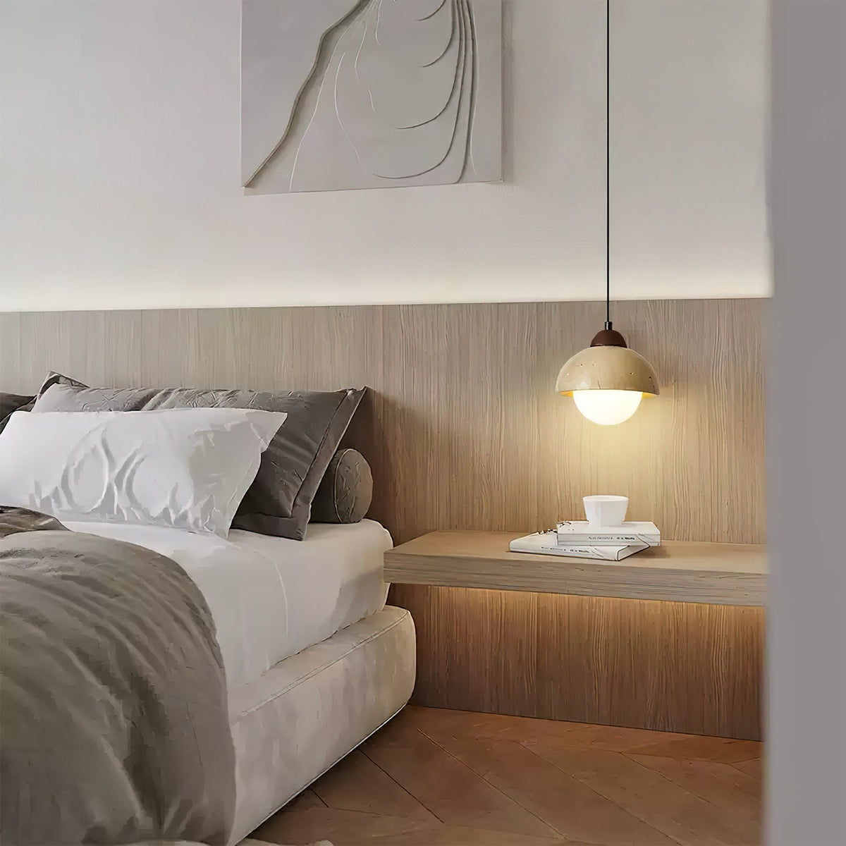 Lunex lámpara colgante de cúpula en travertino