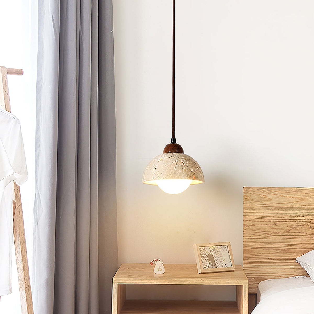Lunex lámpara colgante de cúpula en travertino