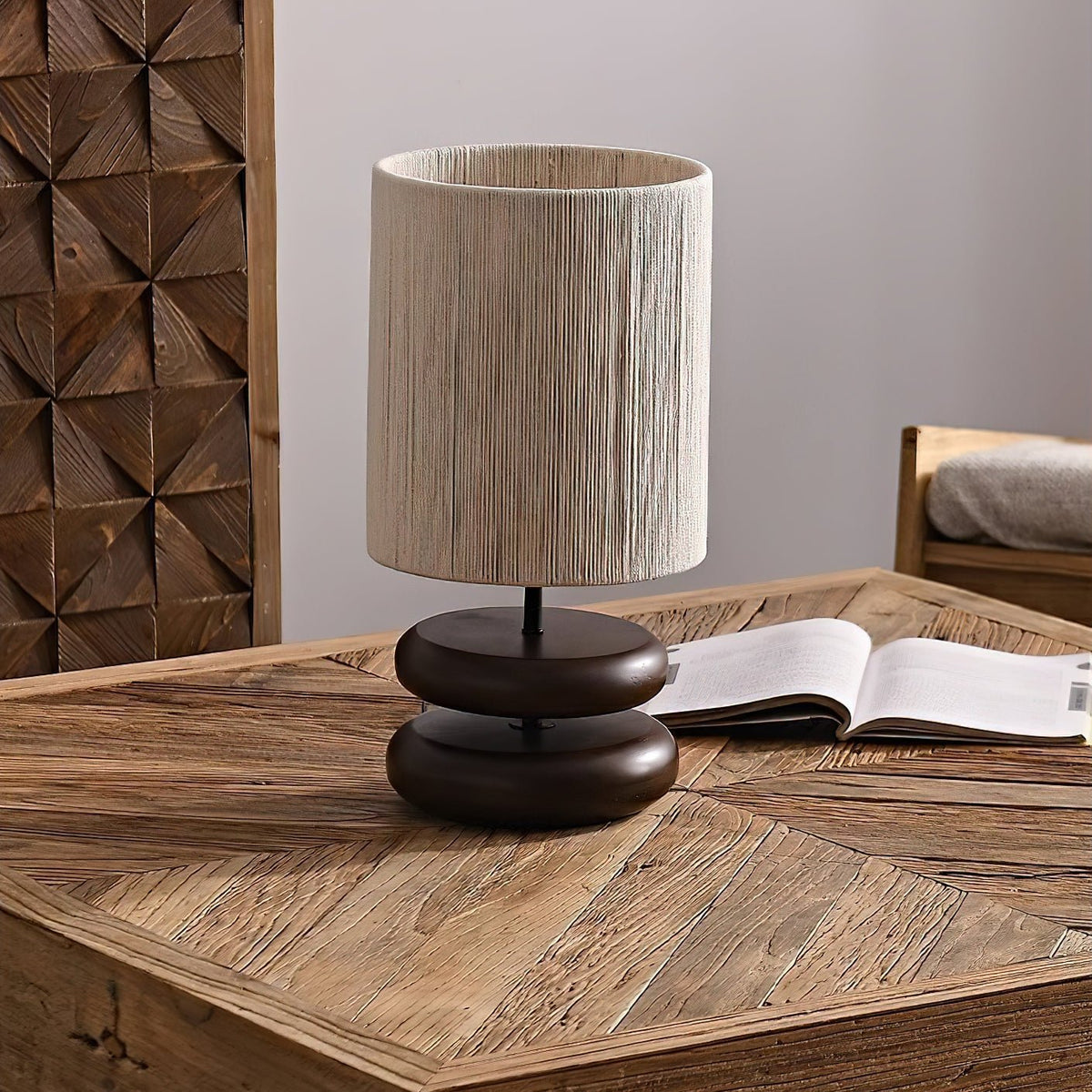 Morgan lámpara de mesa minimalista de madera