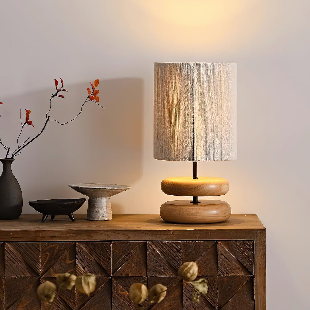 Morgan lámpara de mesa minimalista de madera