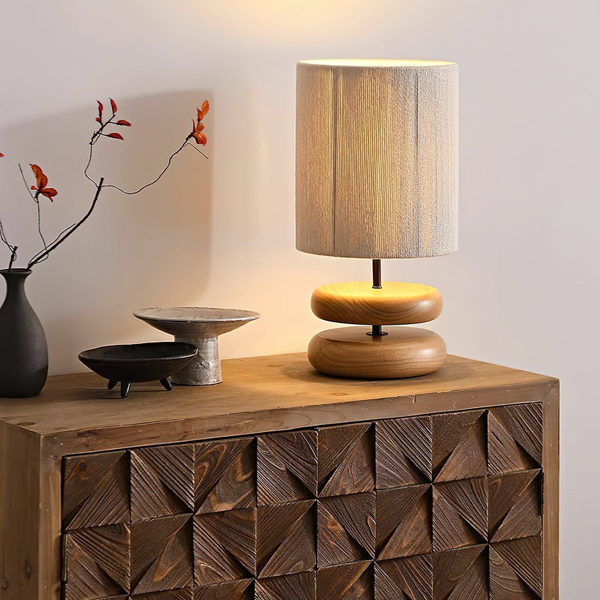 Morgan lámpara de mesa minimalista de madera