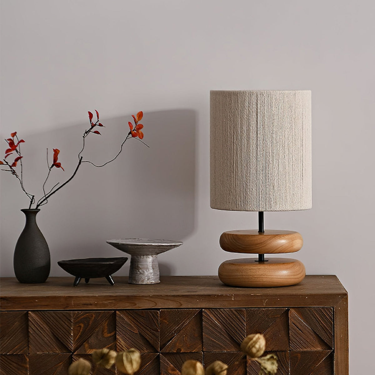 Morgan lámpara de mesa minimalista de madera