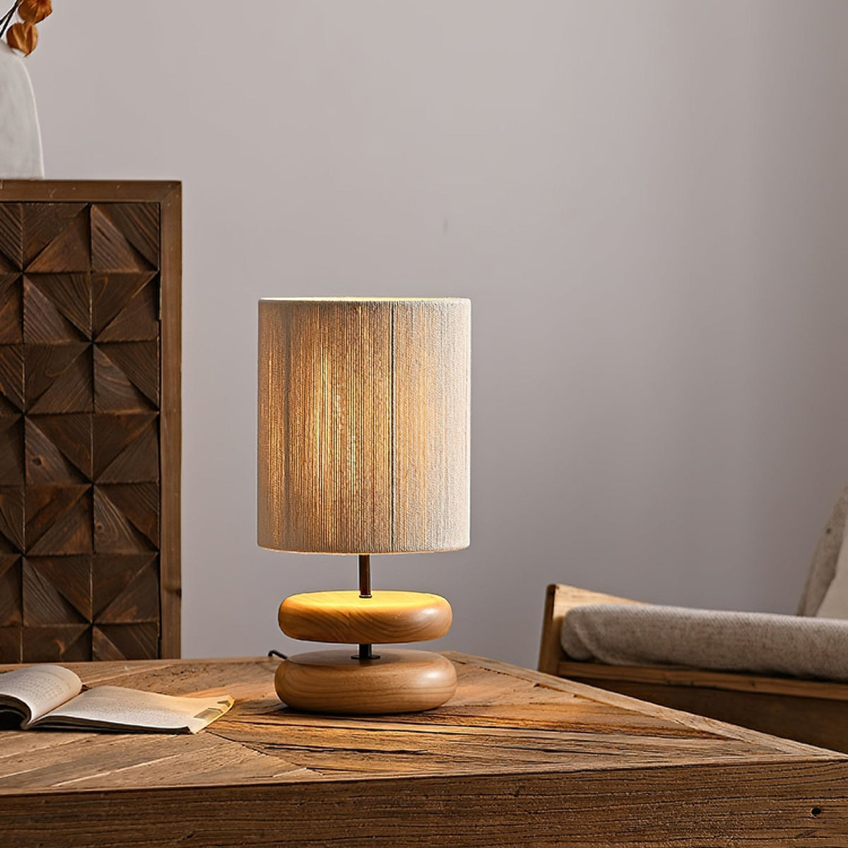 Morgan lámpara de mesa minimalista de madera