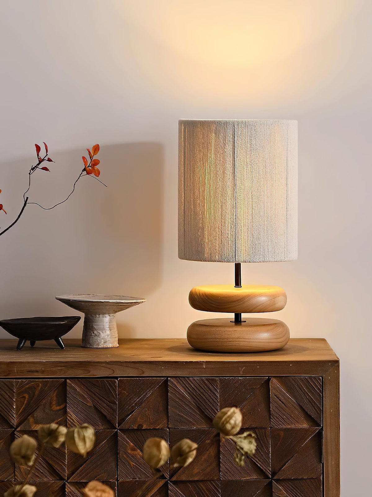 Morgan lámpara de mesa minimalista de madera
