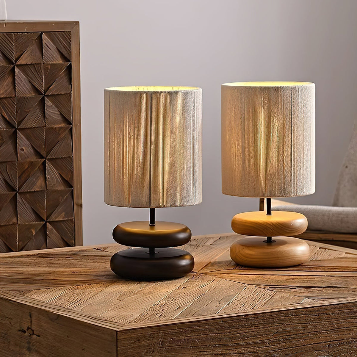Morgan lámpara de mesa minimalista de madera