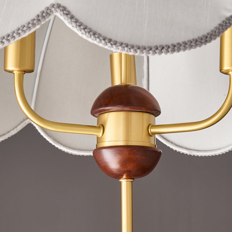 Varaeia lámpara colgante con elegancia tradicional y florón de tejido de madera