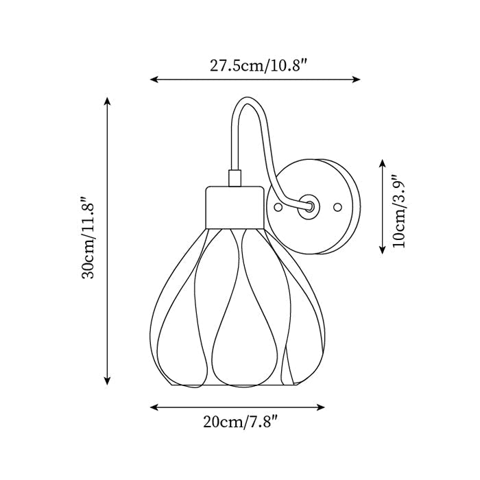 Pivona aplique de pared de vidrio