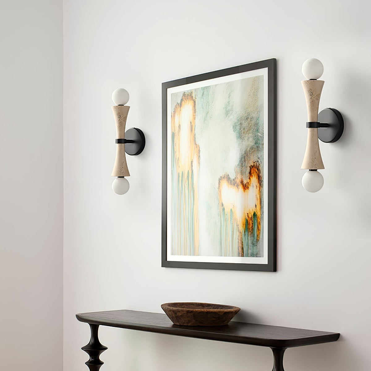 Oloriel aplique de pared escultórico de travertino