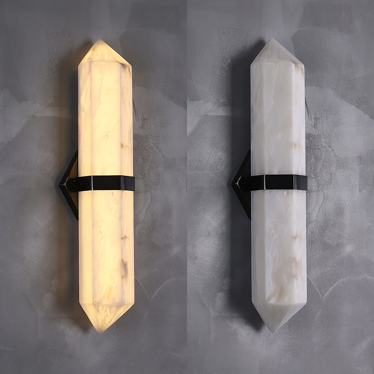 Albiaya aplique de pared de alabastro con latón para dormitorio