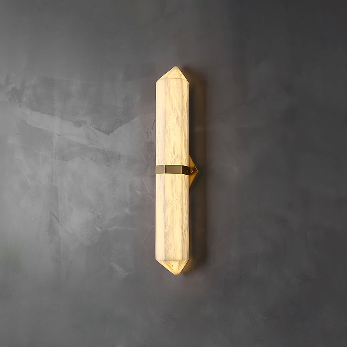 Albiaya aplique de pared de alabastro con latón para dormitorio