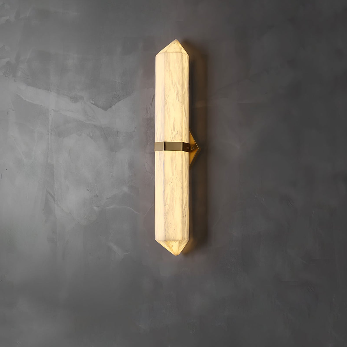 Albiaya aplique de pared de alabastro con latón para dormitorio