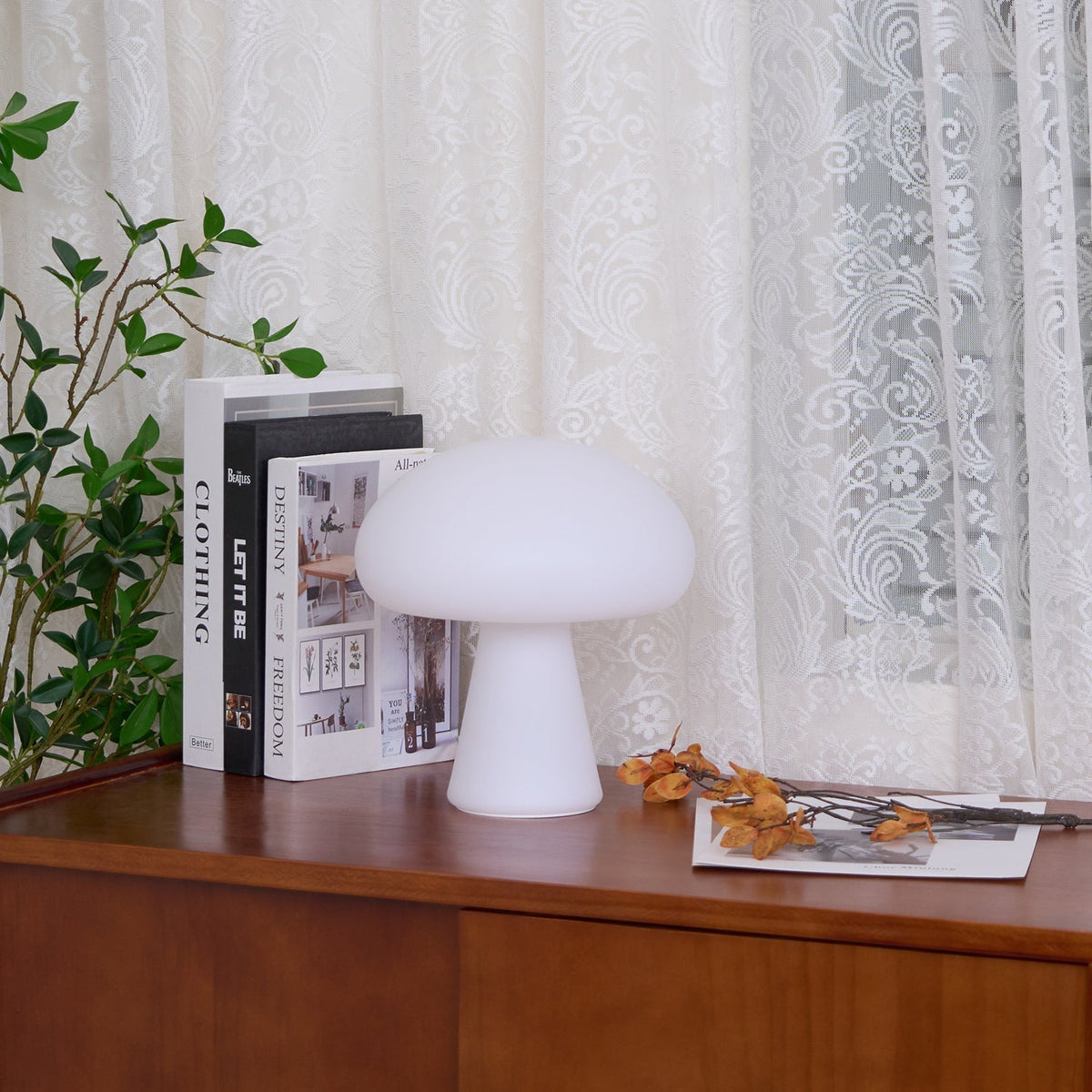 Ombra lámpara de mesa con vidrio whimsical
