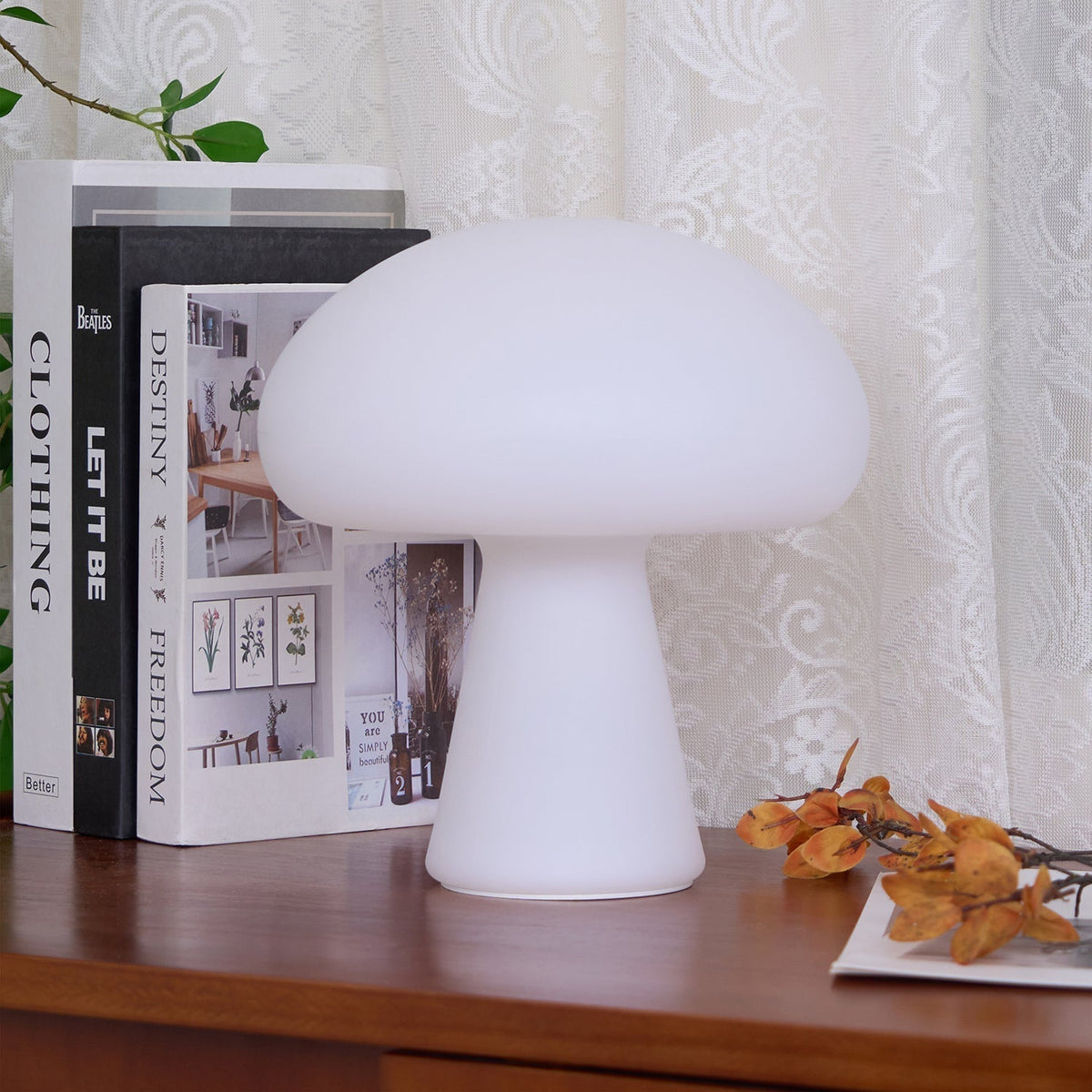 Ombra lámpara de mesa con vidrio whimsical