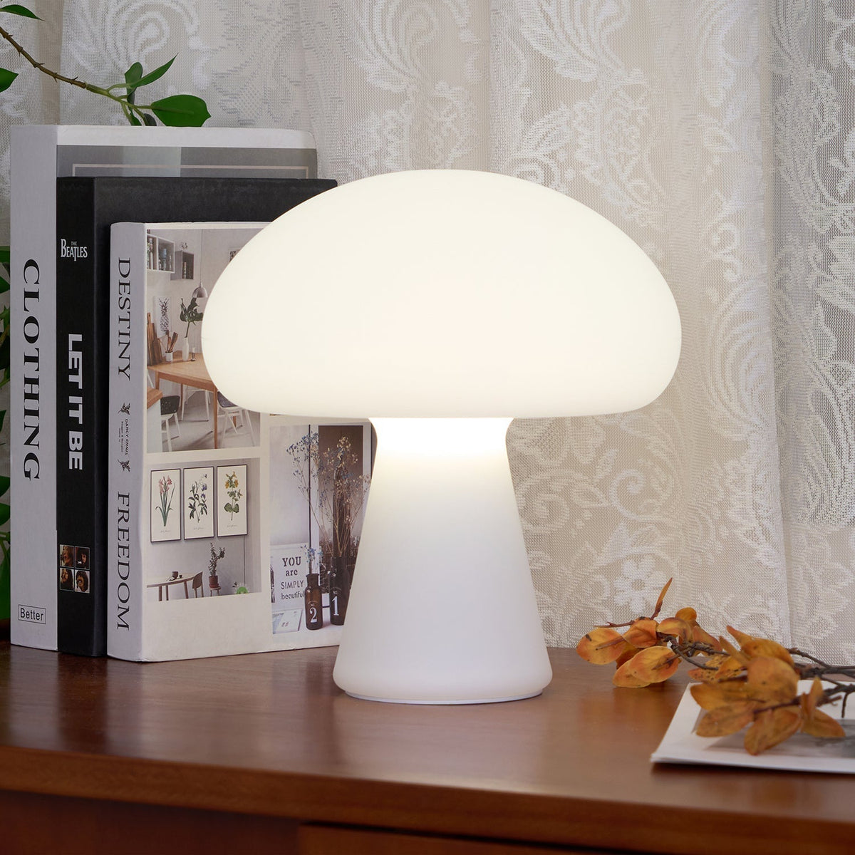 Ombra lámpara de mesa con vidrio whimsical